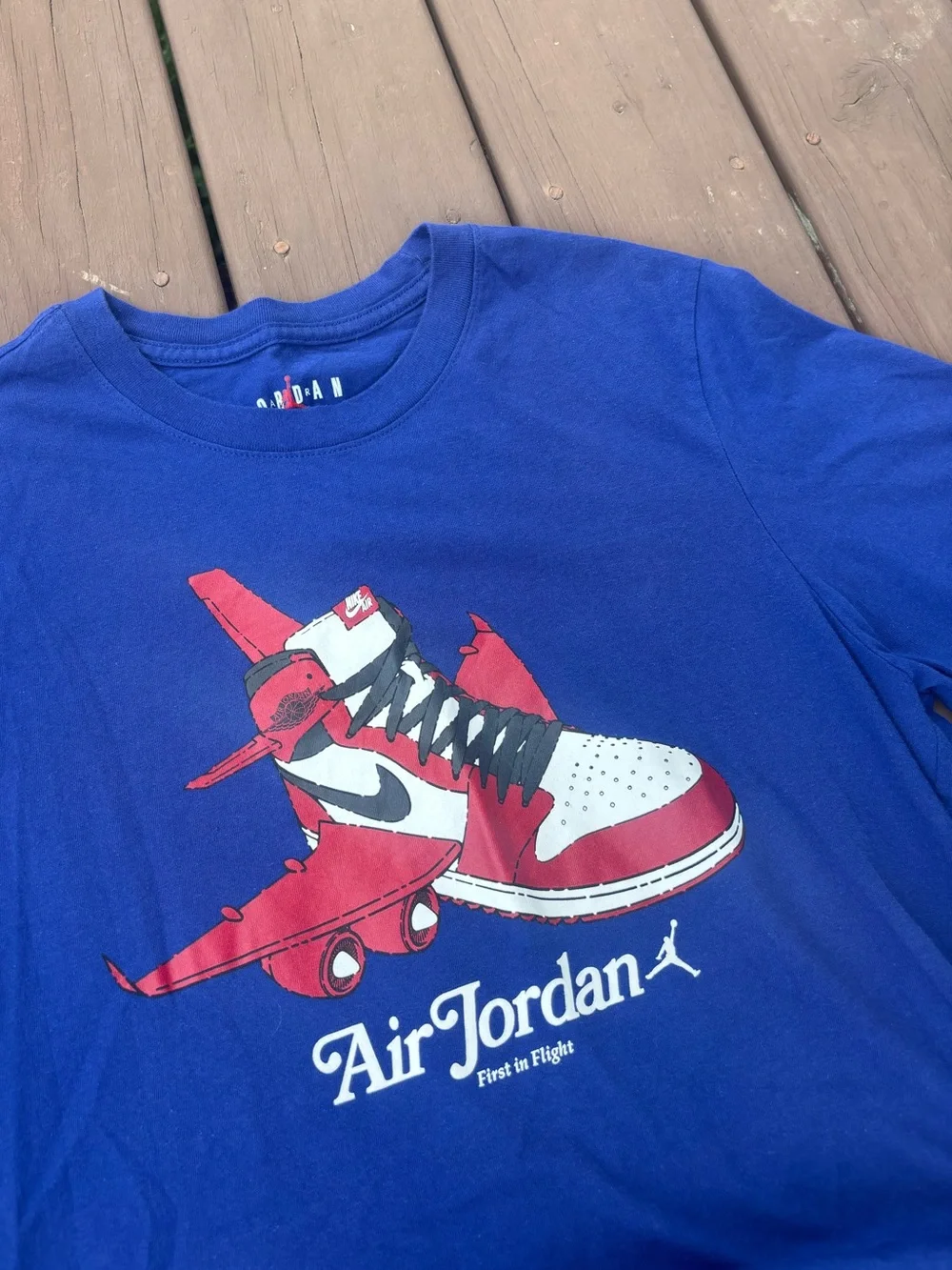 Air Jordan Mens S Blue First In Flight Graphic Tee